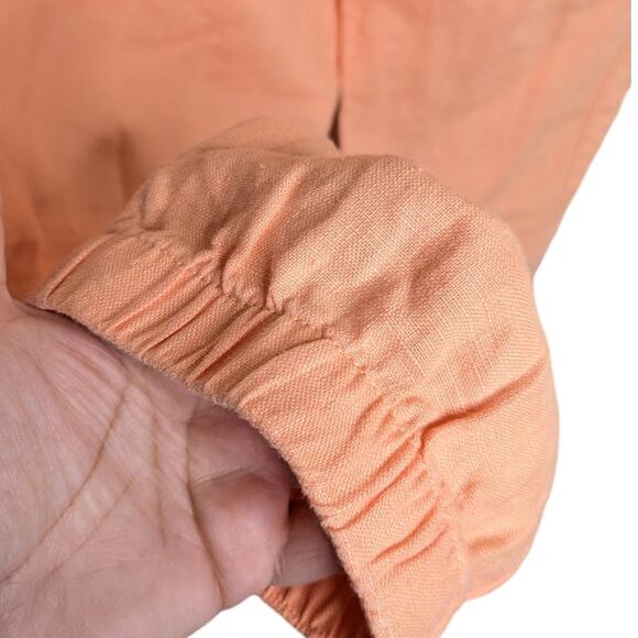 NEW Athleta Cabo Tide Linen Jogger Pants 14 Cactus Peach Orange Pull On Casual - Picture 5 of 13